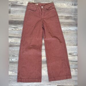 Pilcro Wide Leg Pants in Rust